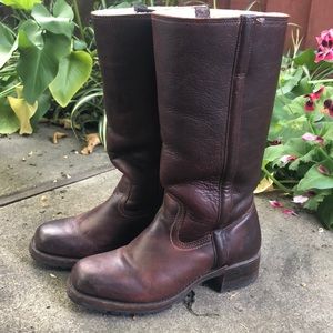 FRYE genuine leather shearling lined boots.